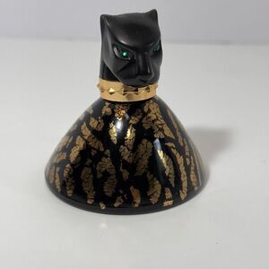 Rare Vintage Wild! By Jackie Collins Leapord Print Perfume w/ Black Panther Stop